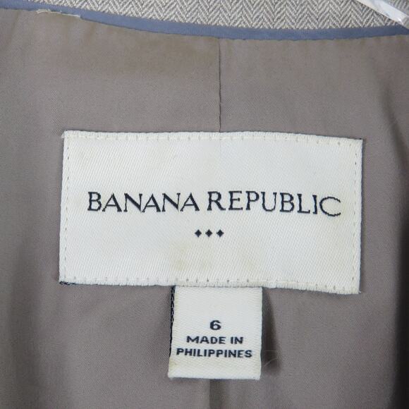 Banana Republic Women's Gray Blazer Jacket Wool Blend Size 6 Small - Picture 4 of 6